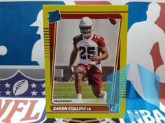2021 Panini Donruss Rated Press Proof Yellow Zaven Collins #334 Rookie RC